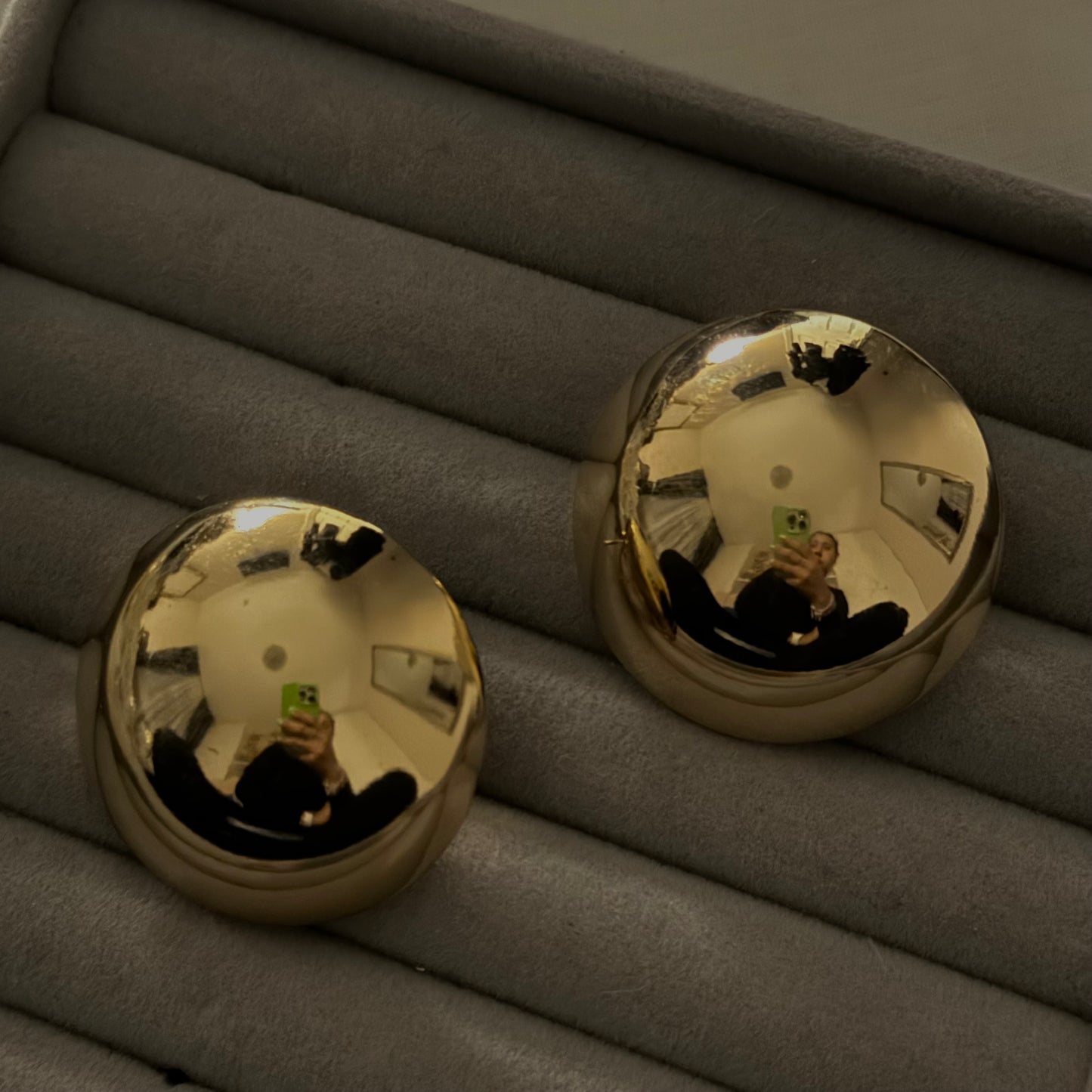 The Full Moon studded Gold earrings