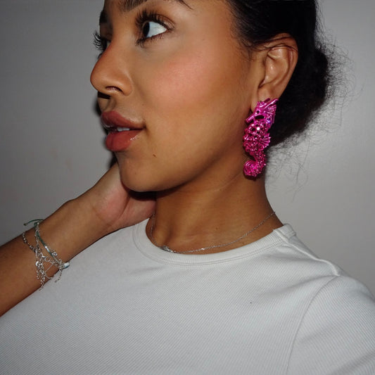 Pink SeaHorse Earrings