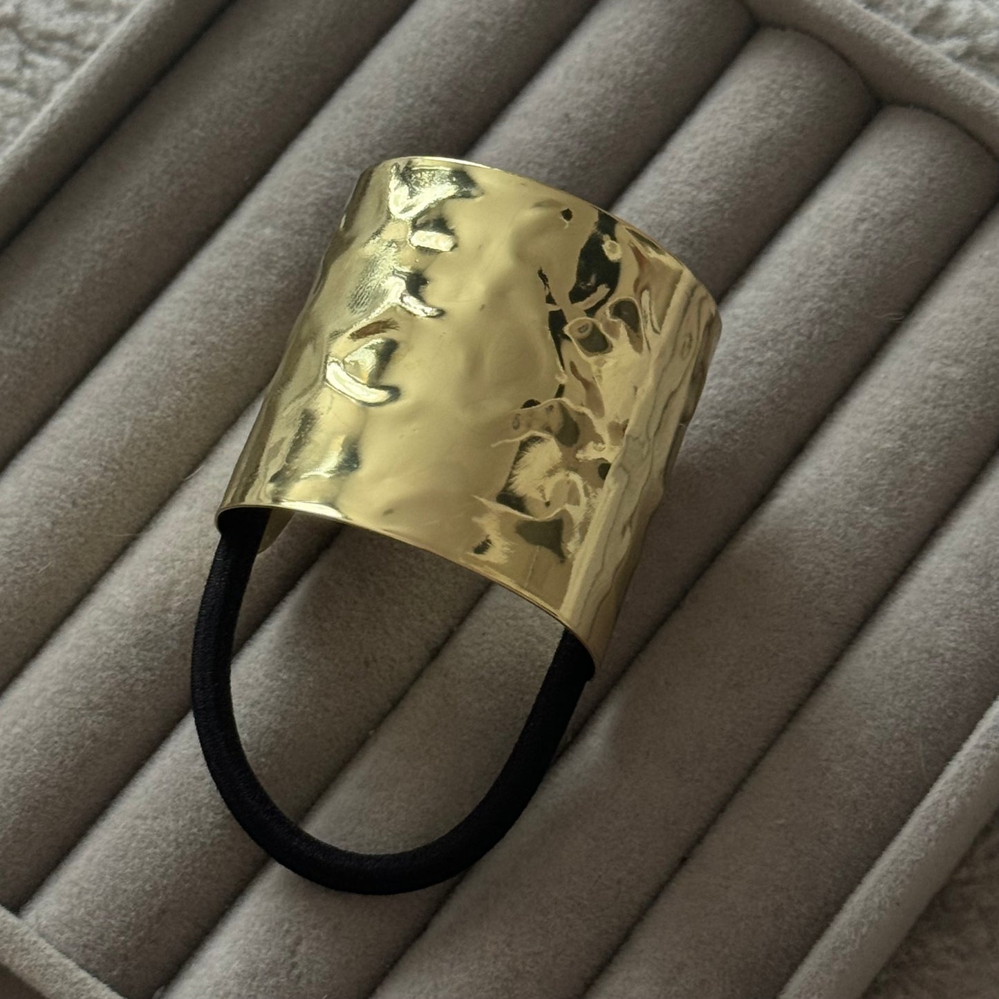 Gold wide hair cuff / tie