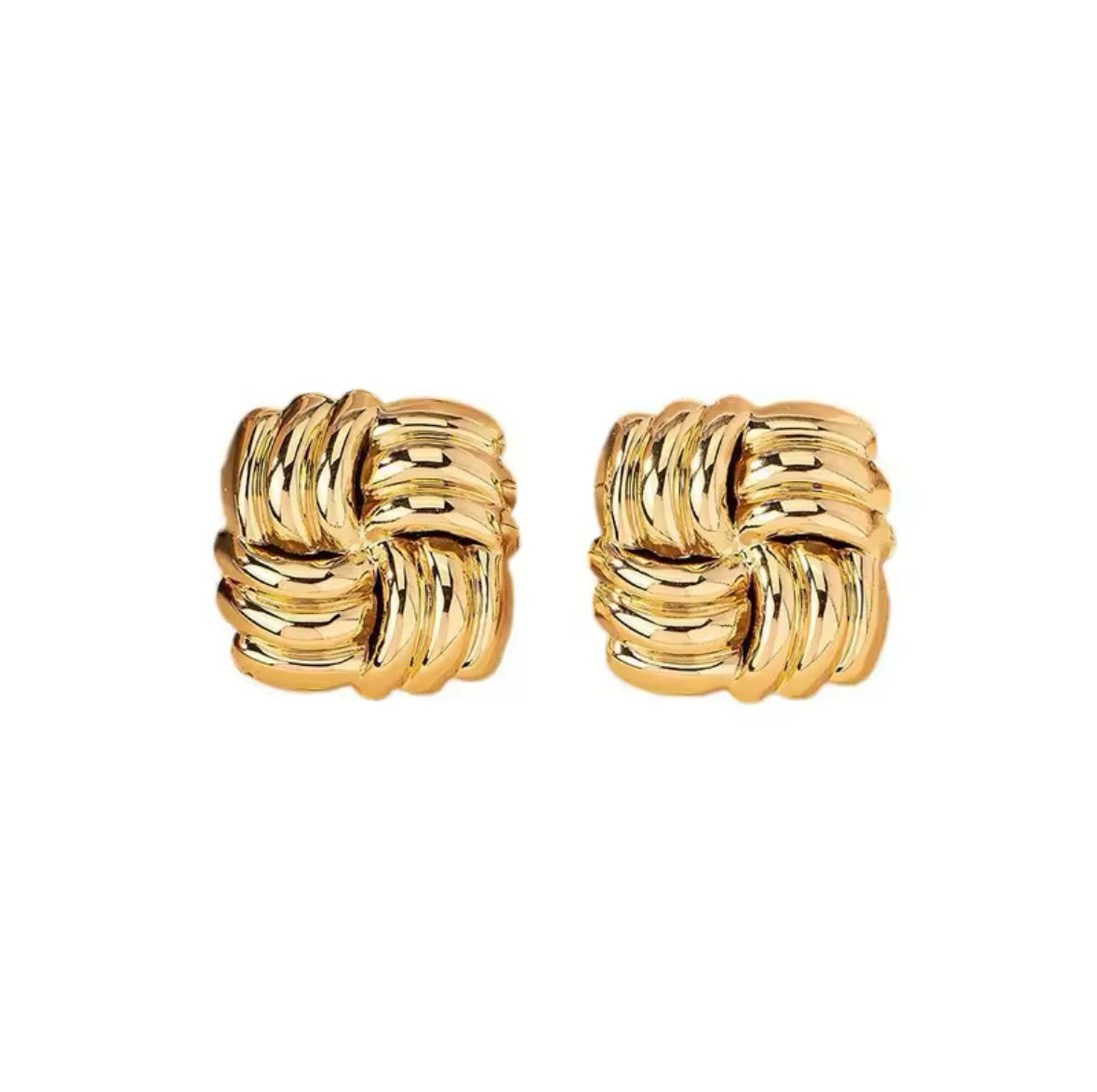 Gold Crossaint Earrings