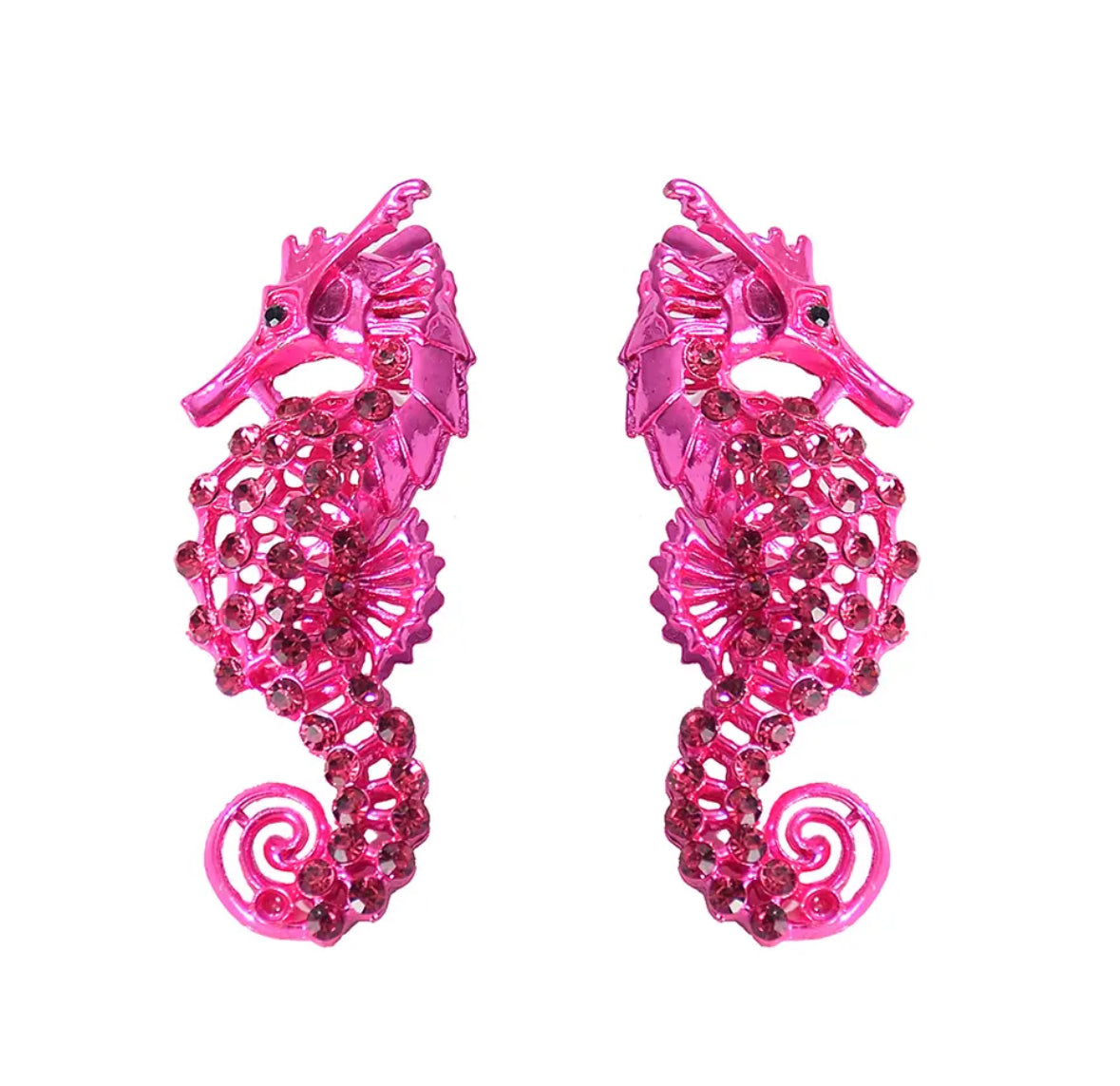 Pink SeaHorse Earrings