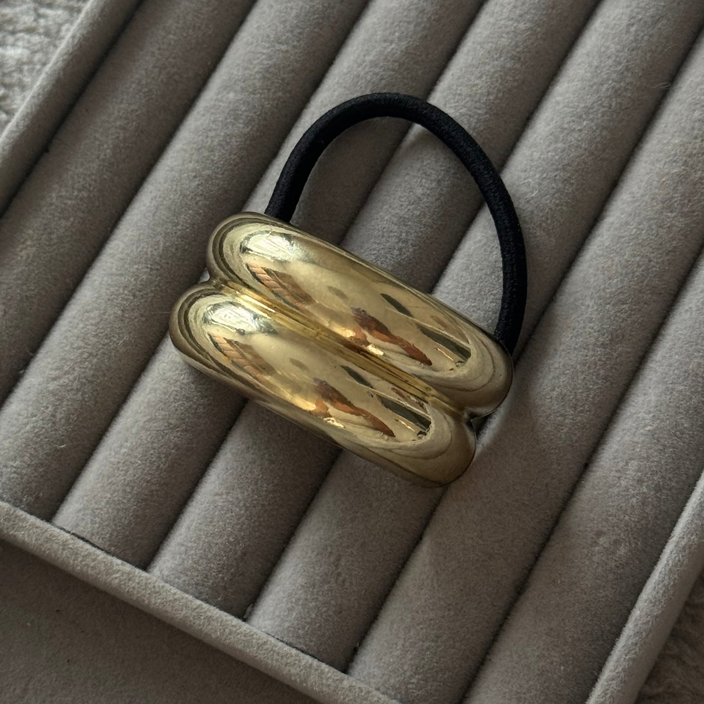 Gold Double Ring hair tie