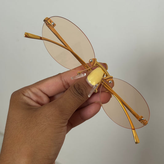 Blush rimless shades